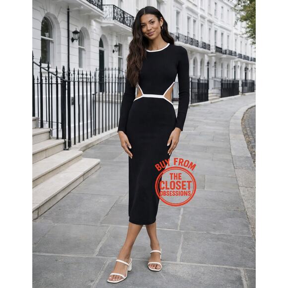 RARE!!! MANGO Contrast Piping Knit Dress NWT - Picture 8 of 16